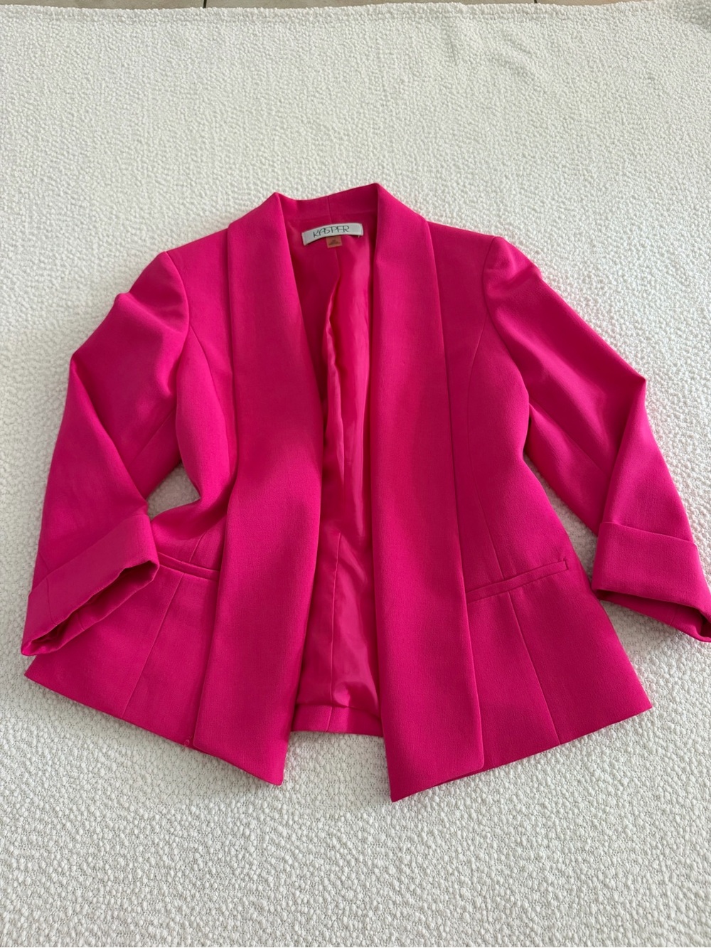 Kasper Hot Pink Open-Front Women's Blazer